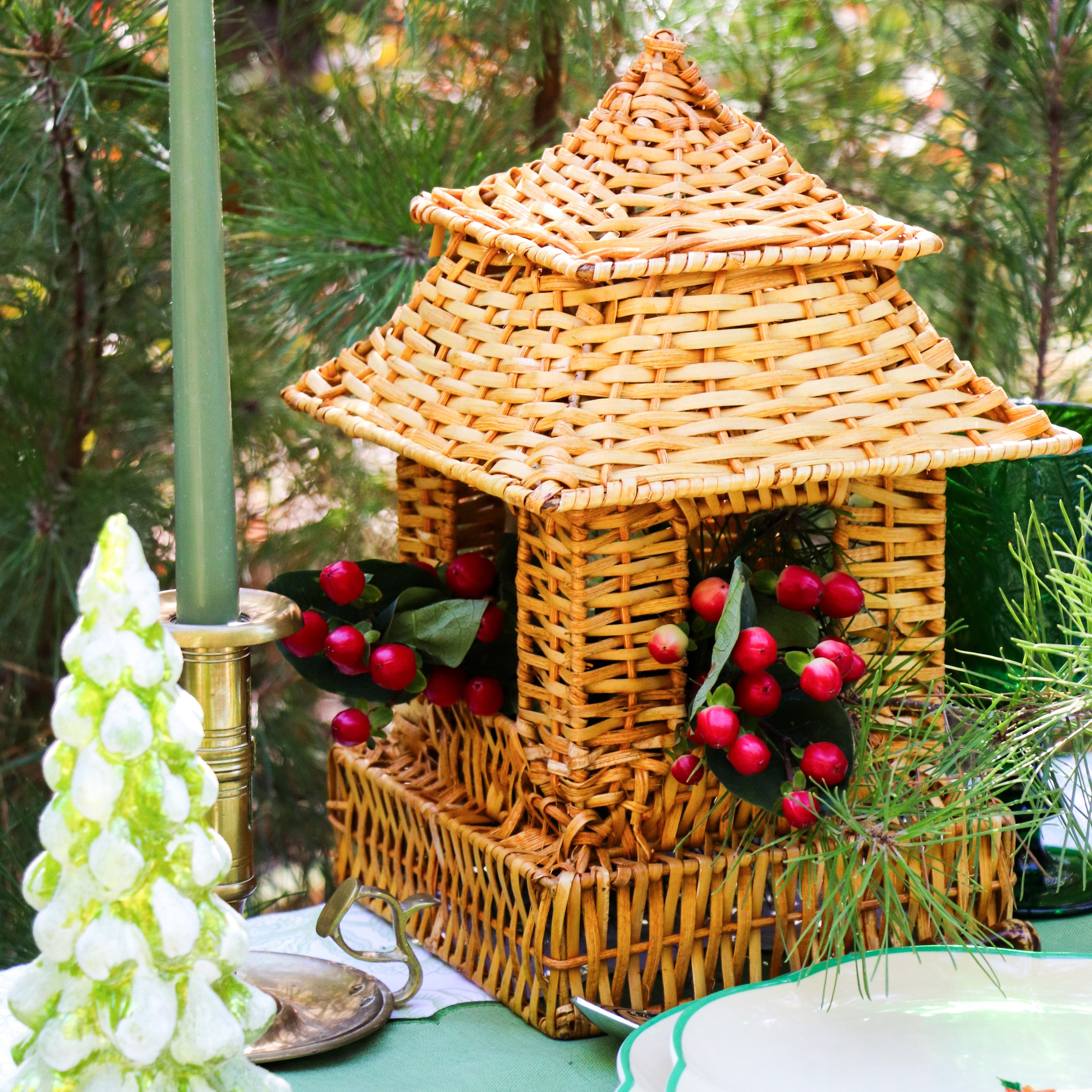 Natural Rattan Pagoda Set - 1 Large & 1 Small
