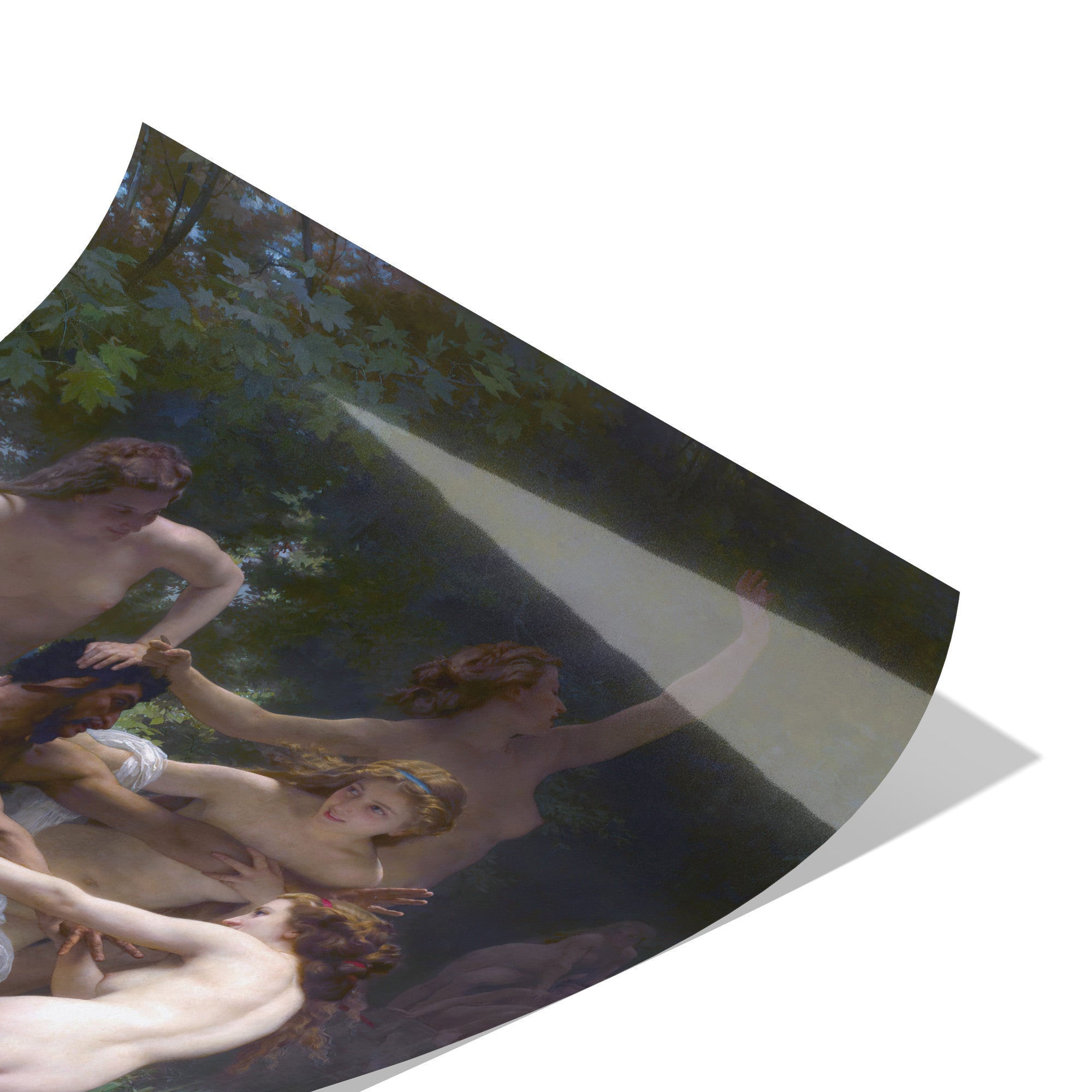 "Nymphs and Satyr" by William-Adolphe Bouguereau Matte Poster