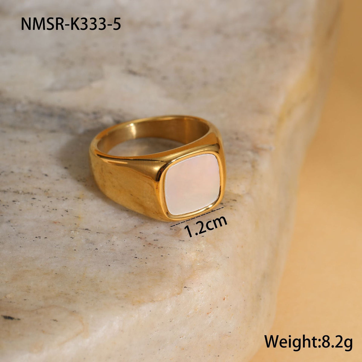 Advanced Design Fritillary Titanium Steel Ring Non Fading 18K Gold Plating Niche Hand Jewelry