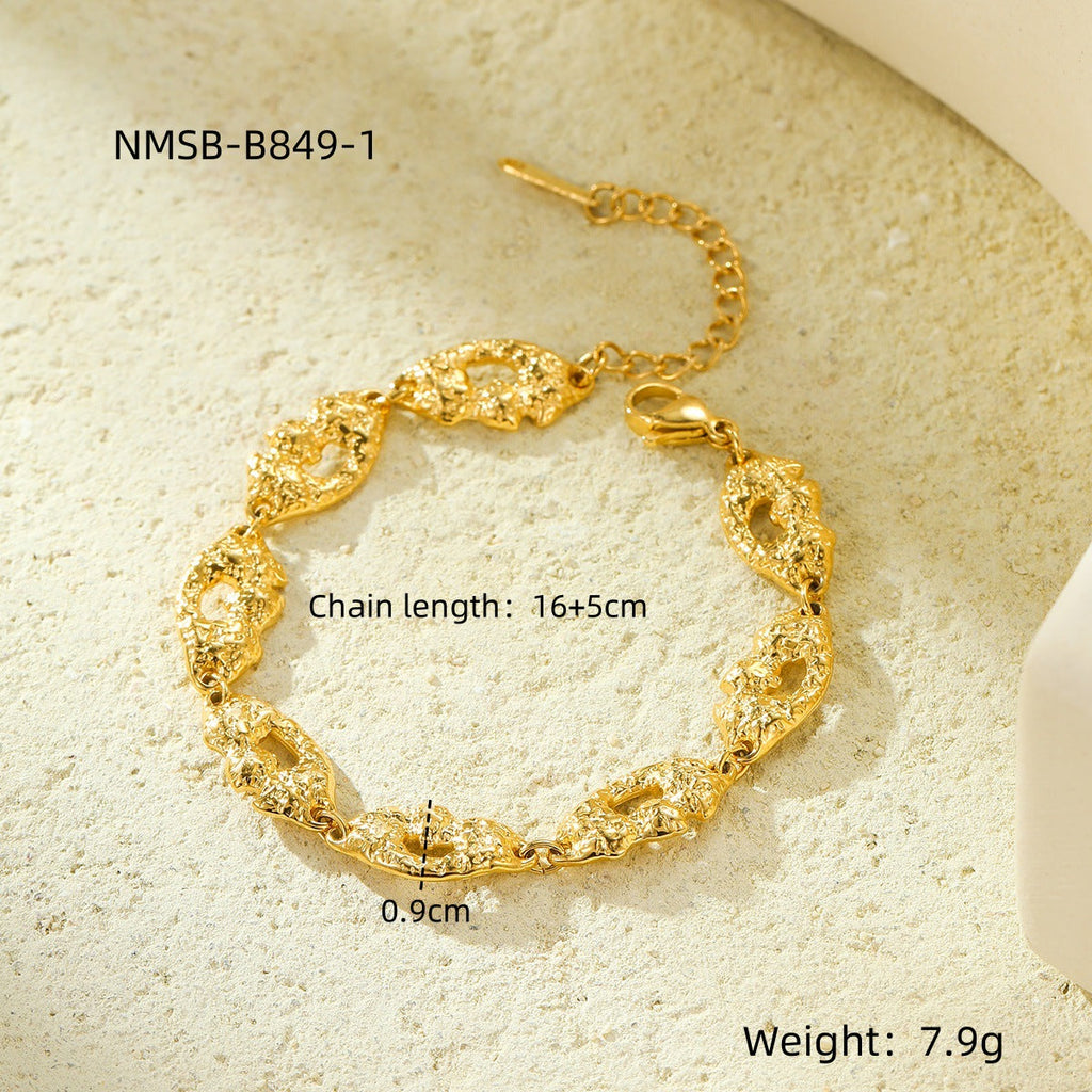 Ladies Titanium Steel Bracelet 18K Gold Plating Stainless Steel Inlaid Zircon All Match Suit Twin Bracelet