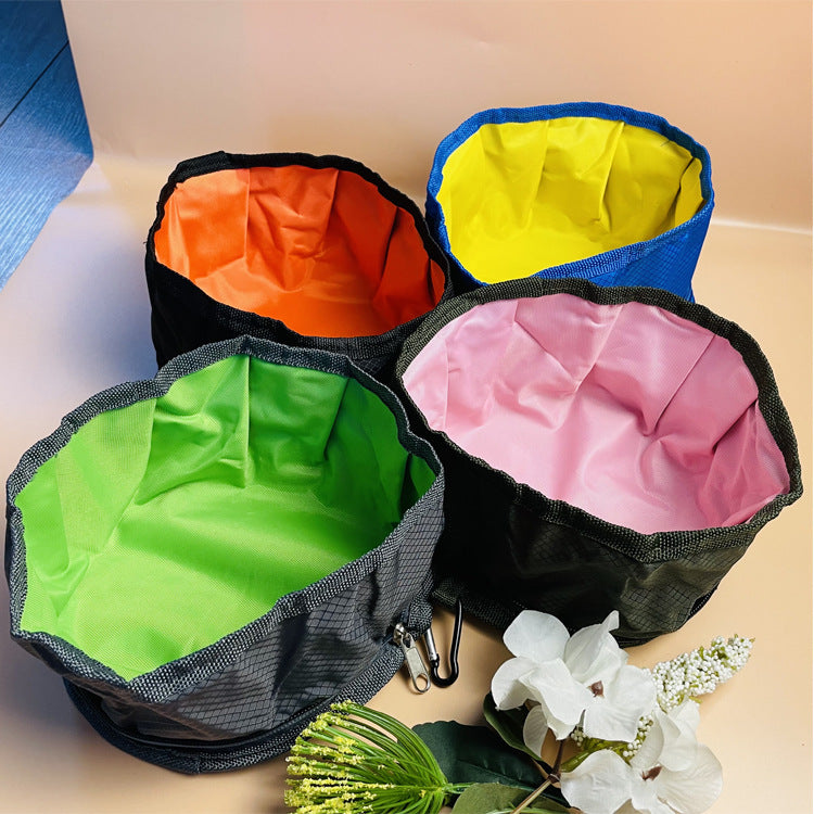 Travel Packable Dog Bowl - Blue and Yellow