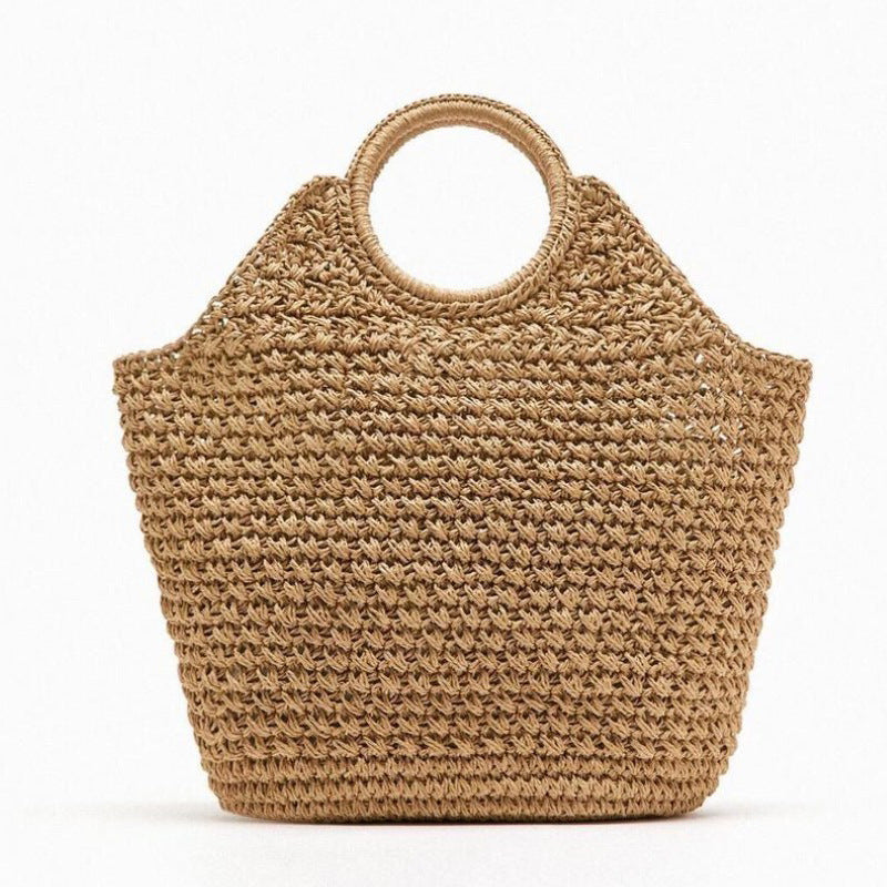 Handmade Straw Bag Ring Hand Carrying Large Capacity Straw Bag Woven Bag Vacation Beach Bag Women Bag