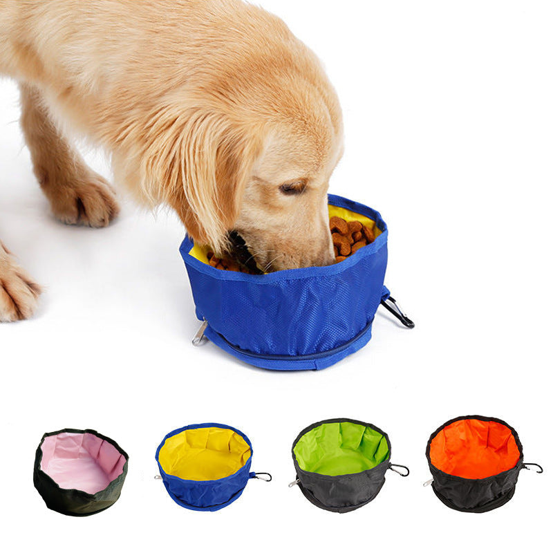 Travel Packable Dog Bowl - Green and Pink