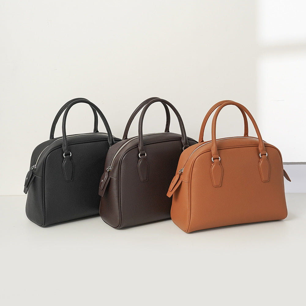 Handbag Simple Large Capacity Briefcase Autumn Winter Retro Bowling Bag Women Office Tote