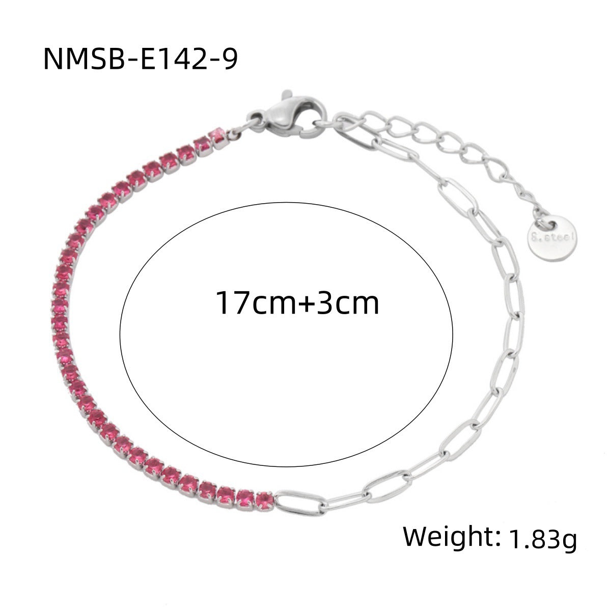 Arrival Rainbow Color Fine Diamond Titanium Steel Bracelets Women Exquisite Small Qiaoyi Row Full Diamond Stainless Steel Jewelry
