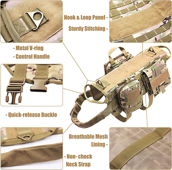 Tactical K9 Harness - Full Size - OCP