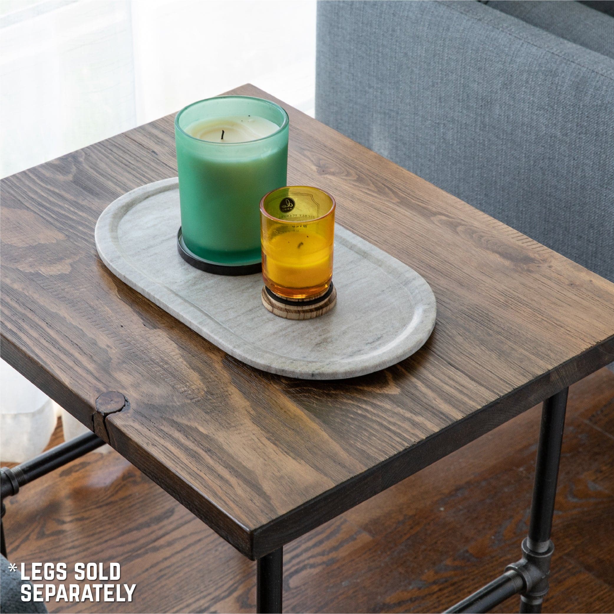RESTORE Trail Brown Solid Wood End Tabletop