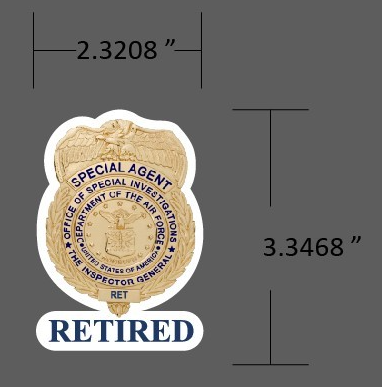 Retired OSI Badge Sticker (Inside the Windshield) - FIVE FOR $10