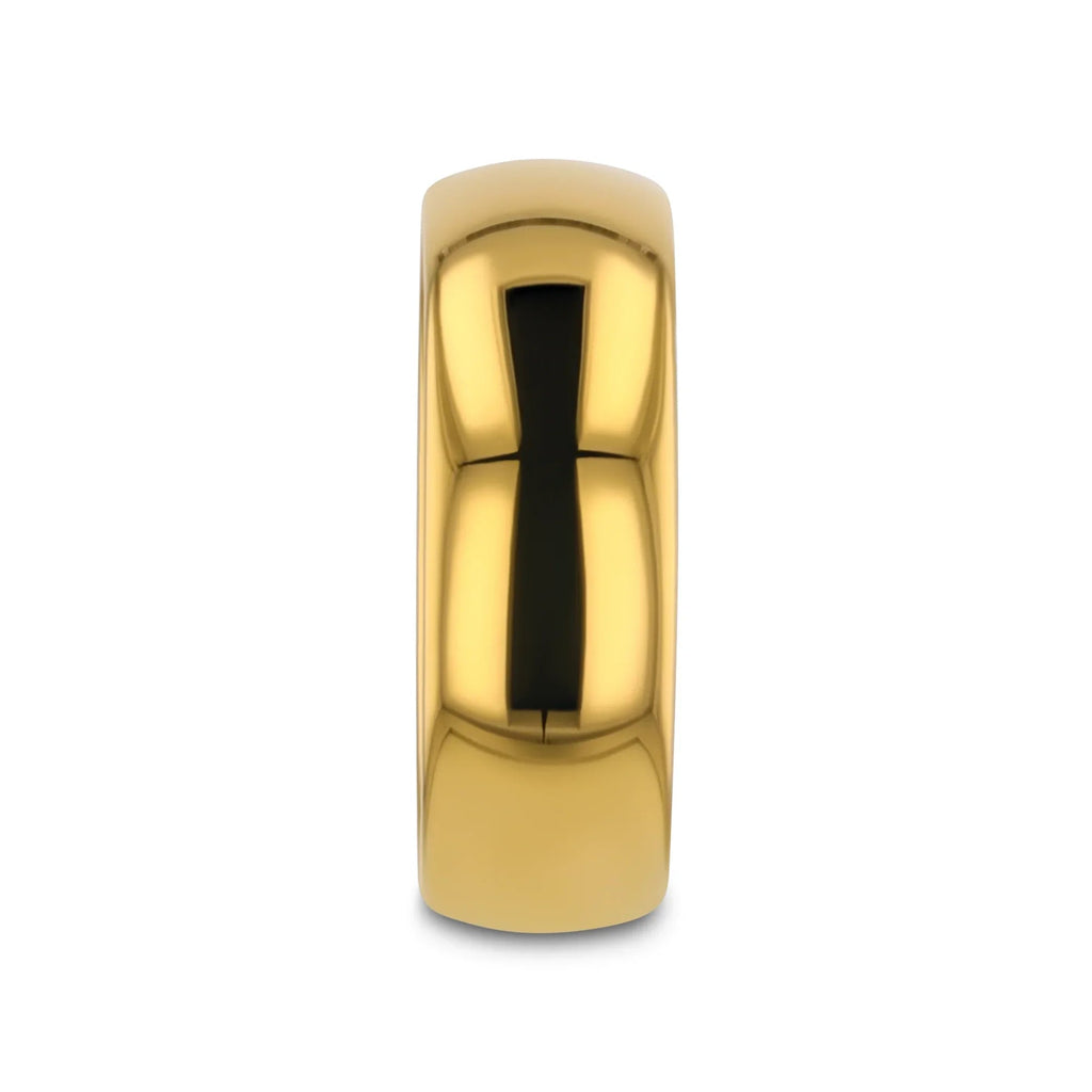 ORO Traditional Domed Gold-Plated Tungsten Carbide Wedding Ring, 4mm–10mm