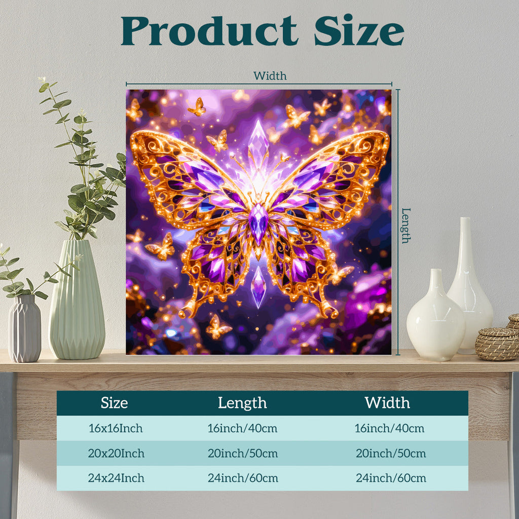 Purple Crystal Butterfly 36 Color Paint by Number Kit (Made in USA)