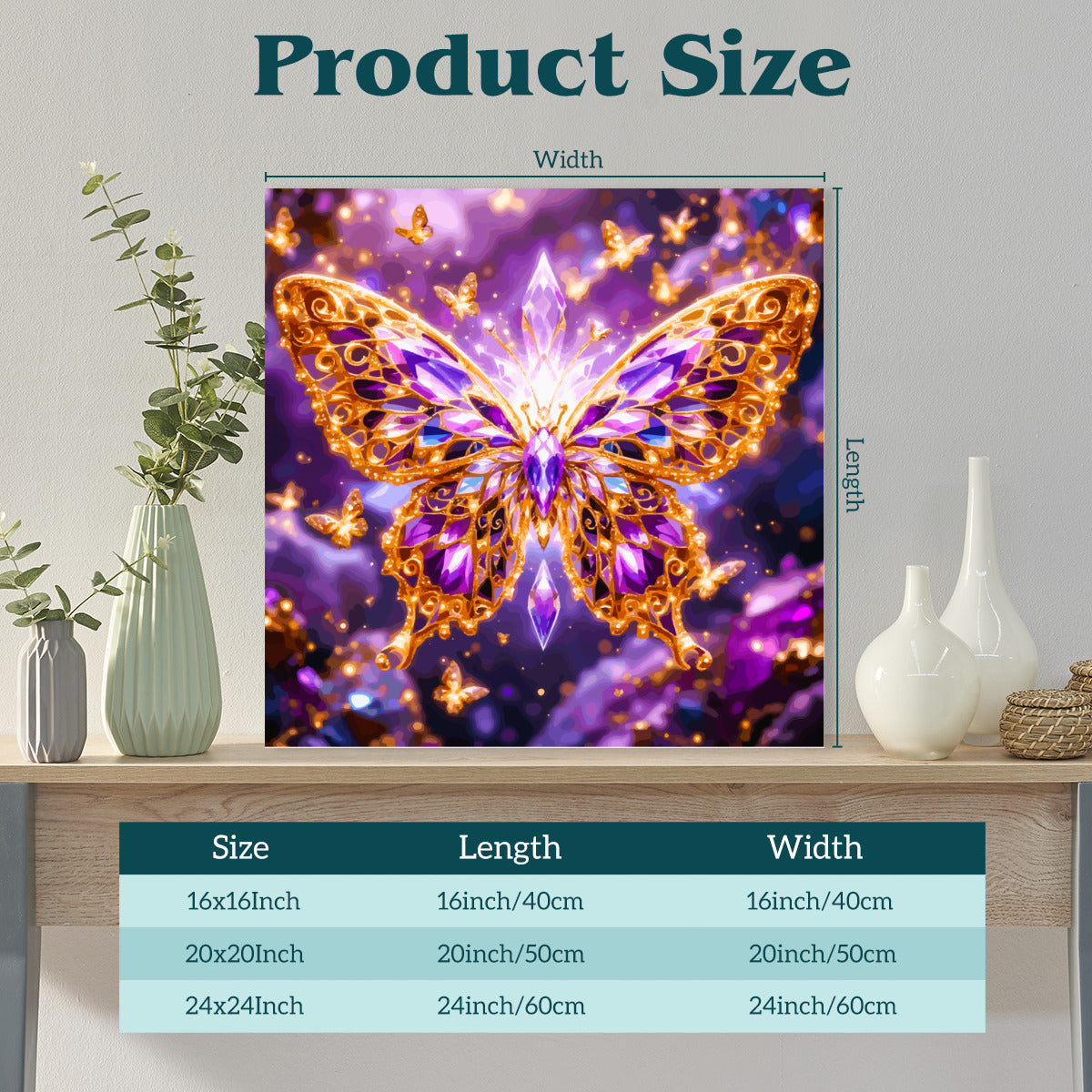 Purple Crystal Butterfly 36 Color Paint by Number Kit (Made in USA)