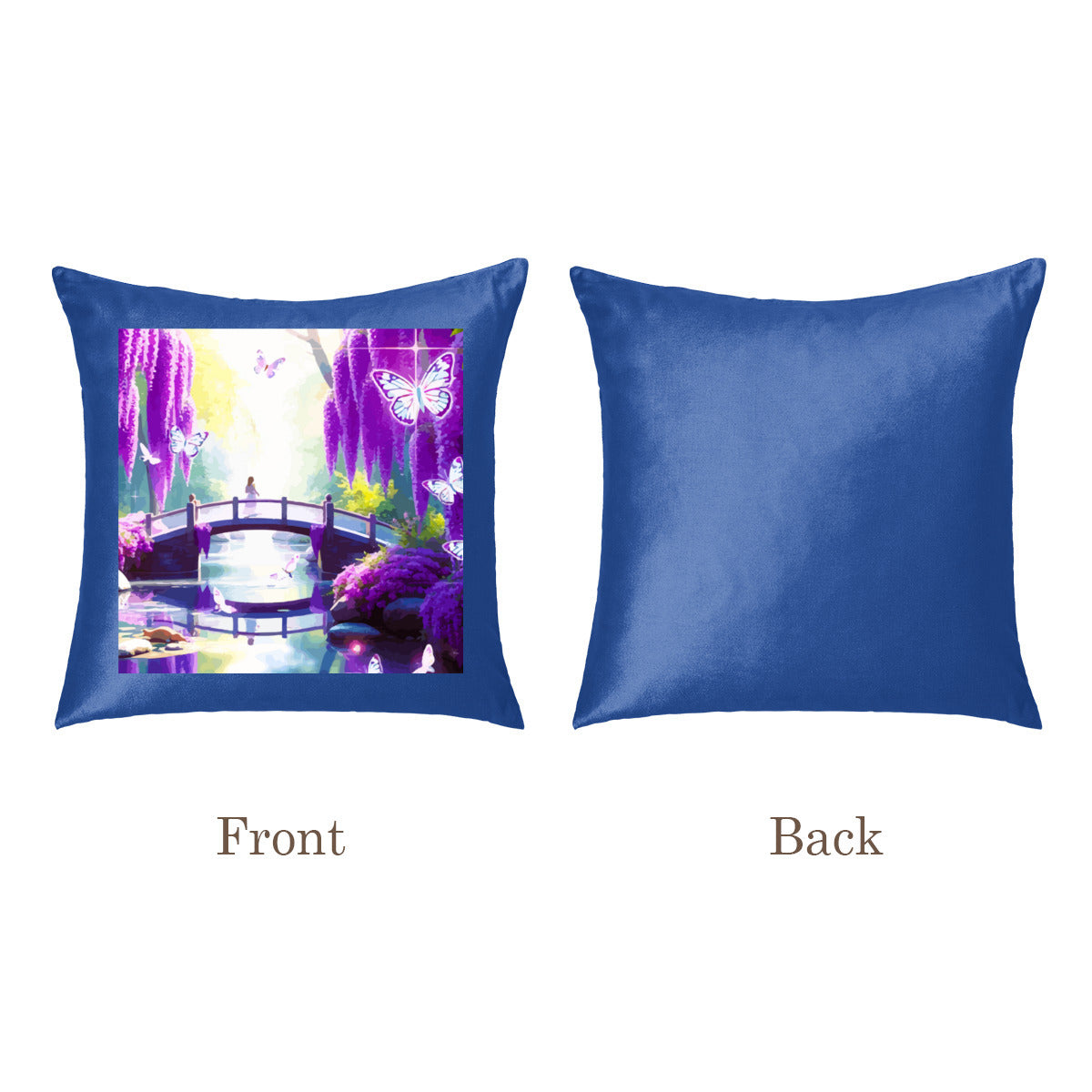 Fantasy Purple Bridge Scene Pillow Cover