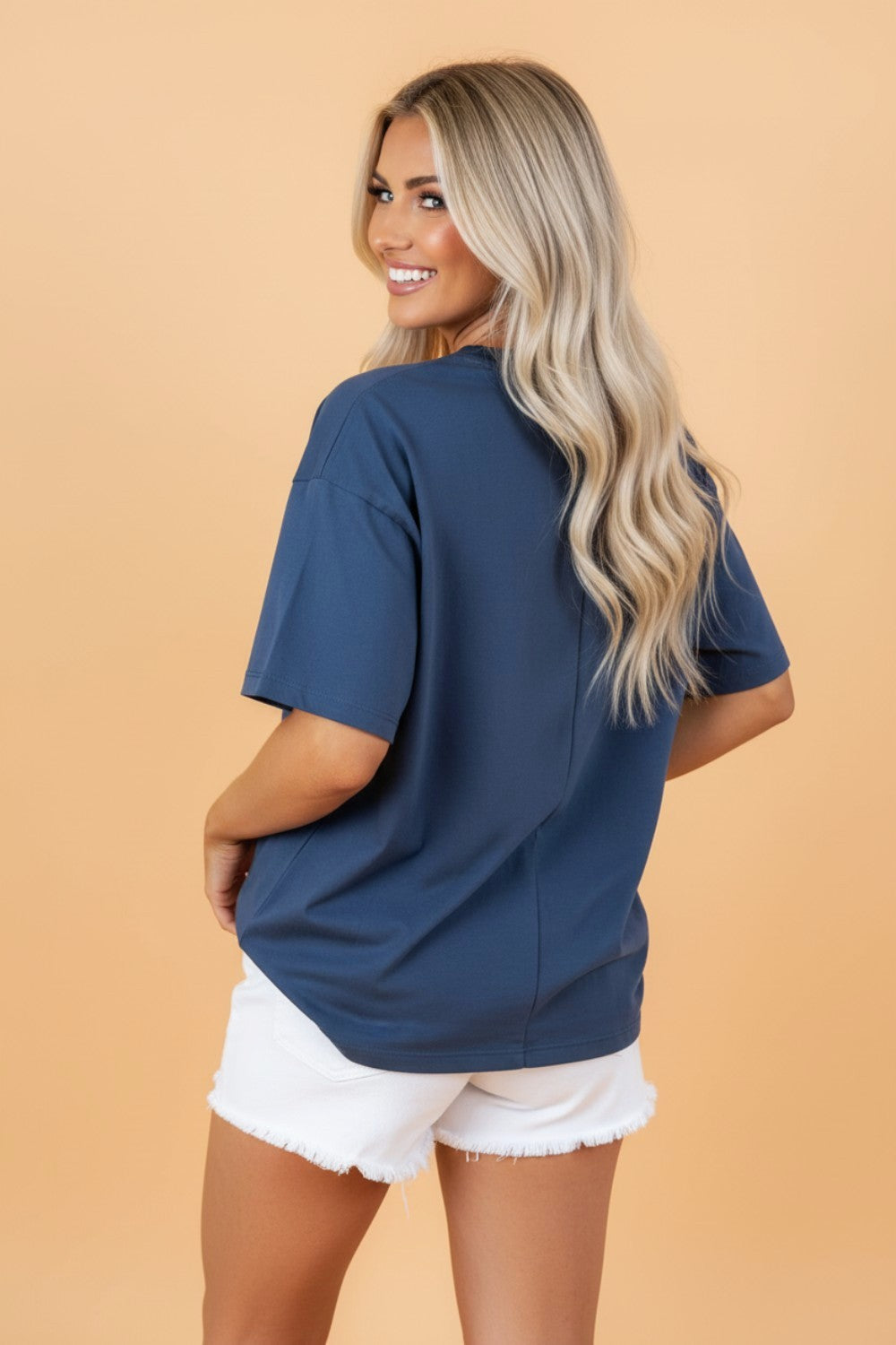 Colorblock Chest Pocket Patch Short Sleeve Top