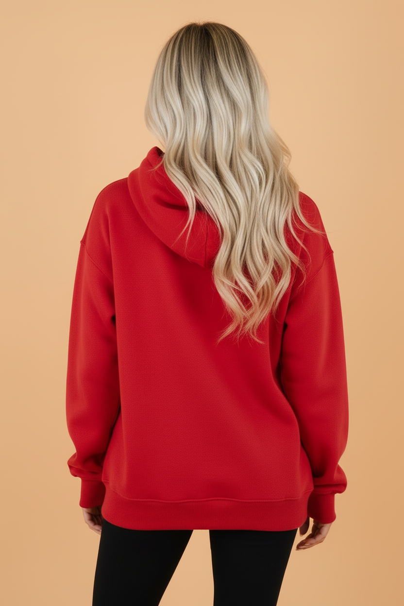 Gingham Patchwork Kangaroo Pocket Hoodie