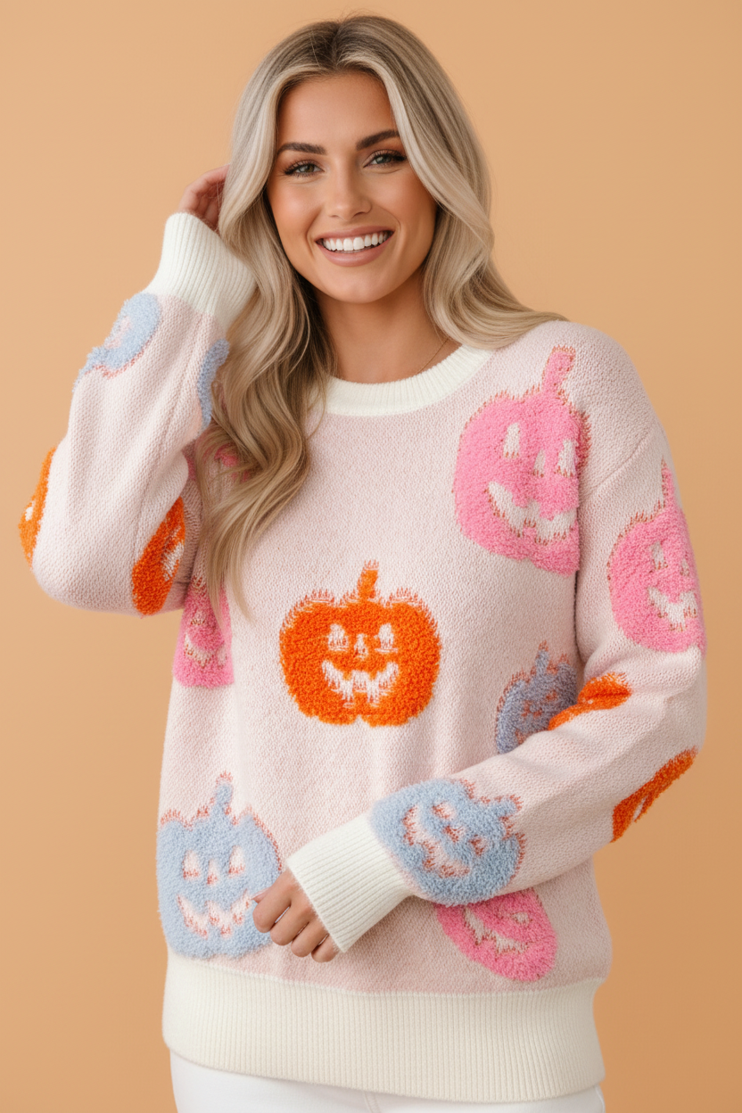 Halloween Pumpkin Crewneck Sweater