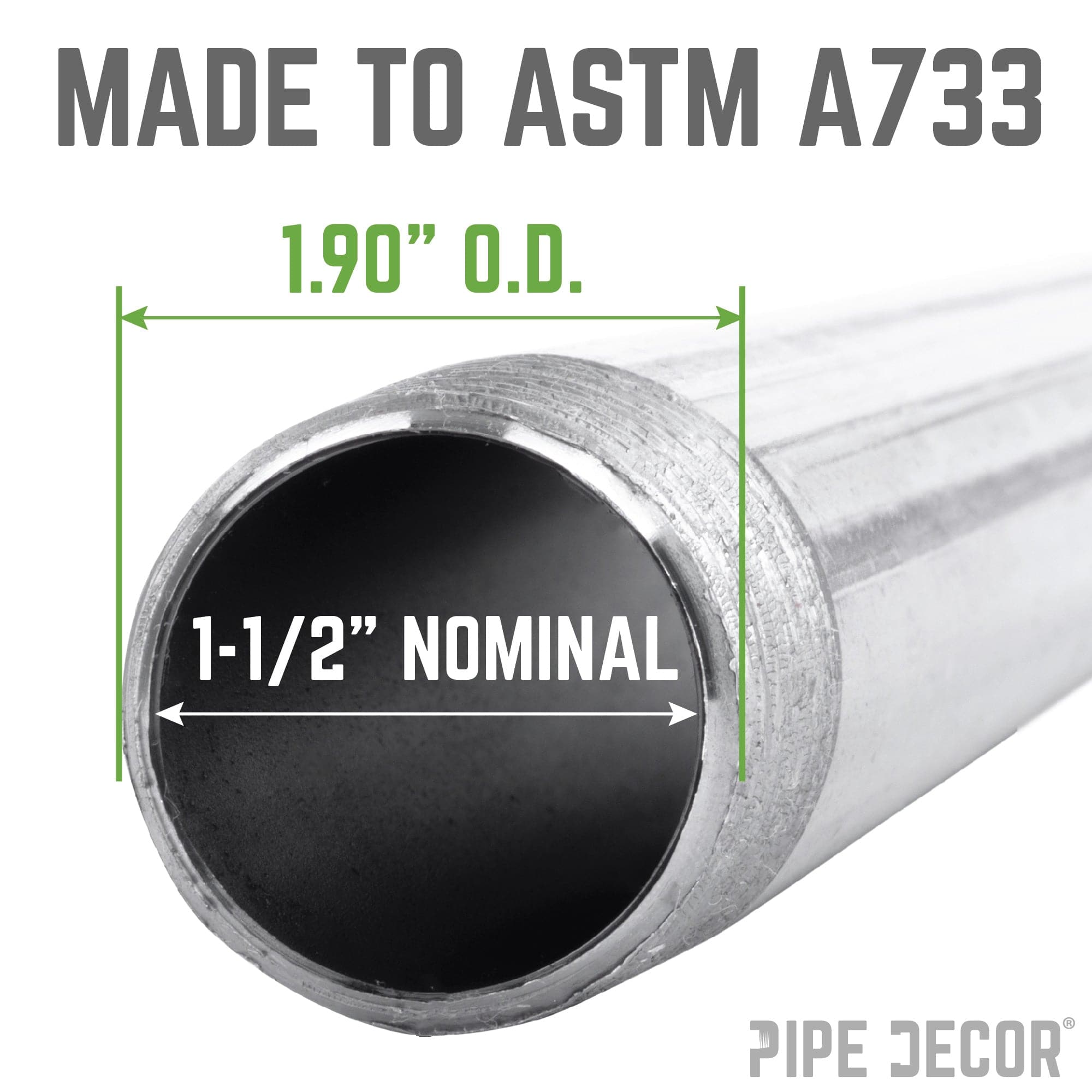 1 1/2 in. x 4 in. Galvanized Pipe