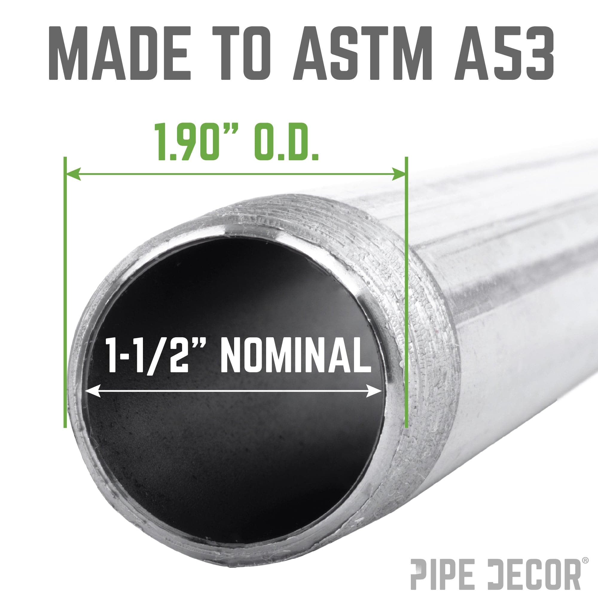1 1/2 in. x 24 in. Galvanized Pipe