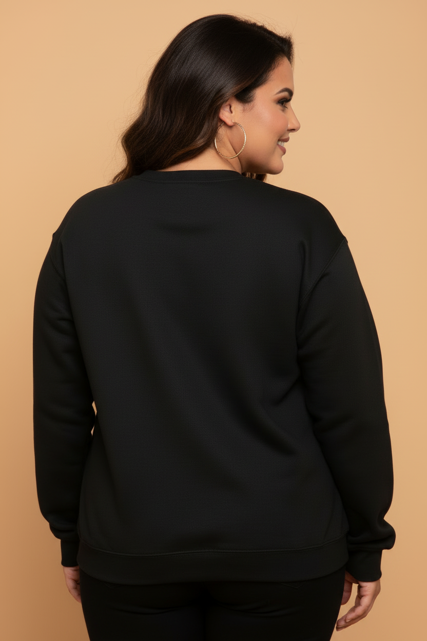 Plus Size Game Day Gingham Patch Embroidered Sweatshirt