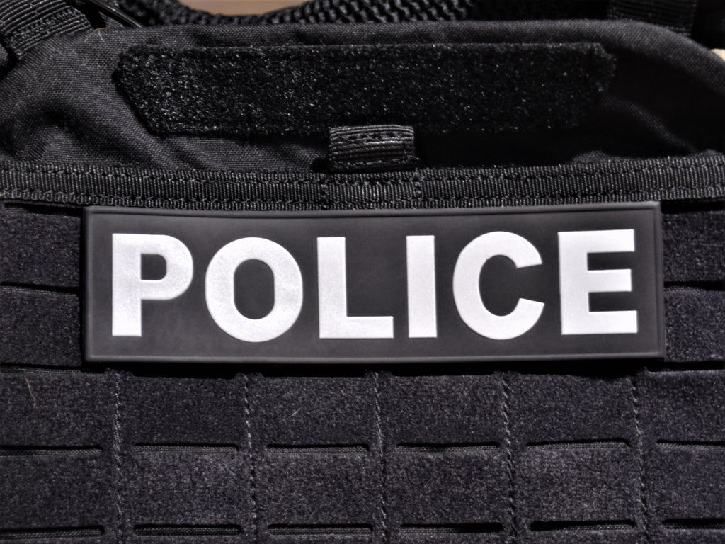 Reflective Plate Carrier Patch (1-3/4"x6-1/2") - POLICE