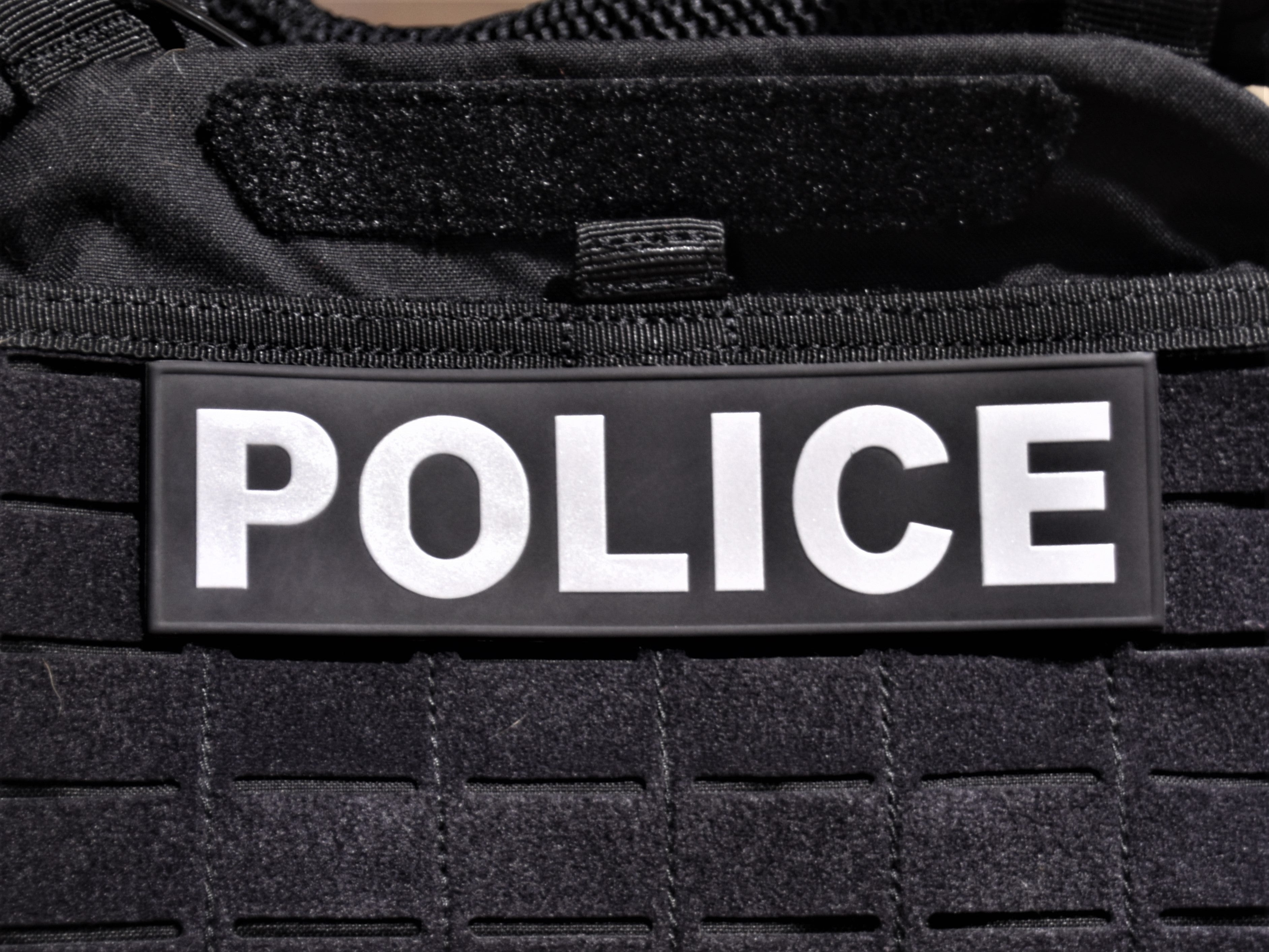 Reflective Plate Carrier Patch (1-3/4"x6-1/2") - POLICE