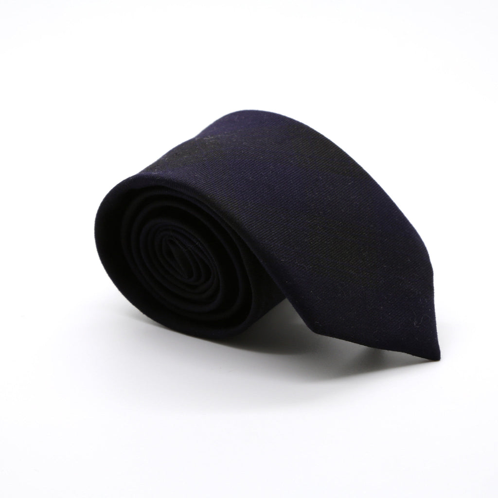Slim Purple and Black Plaid Neckties & Handkerchief