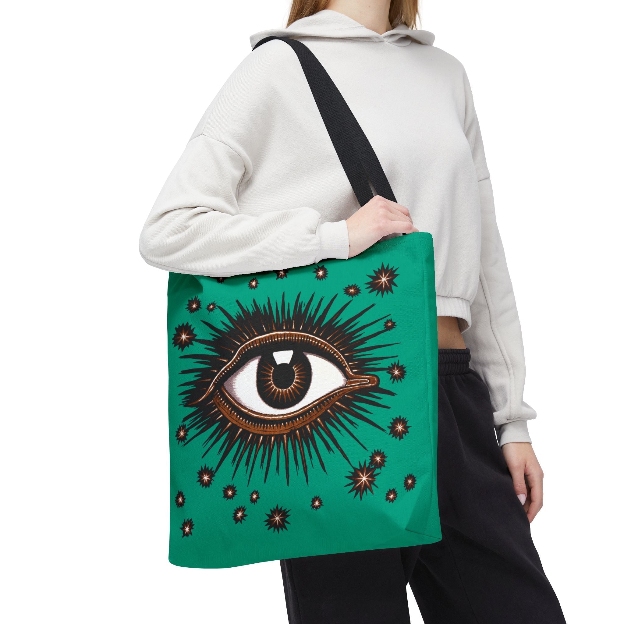 "All Seeing Eye" (Teal) Heavy-Duty Canvas Tote Bag