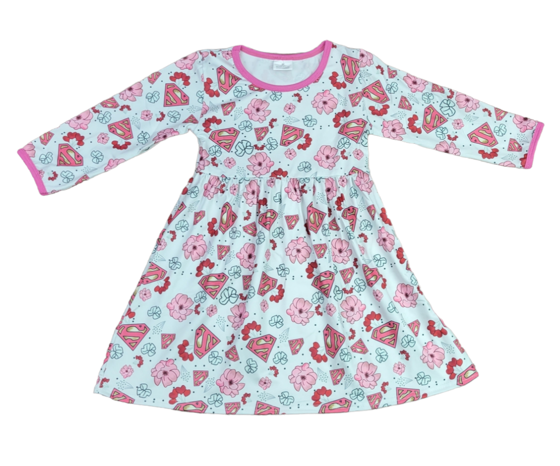 Super Valentine Long Sleeve Milk Silk Dress