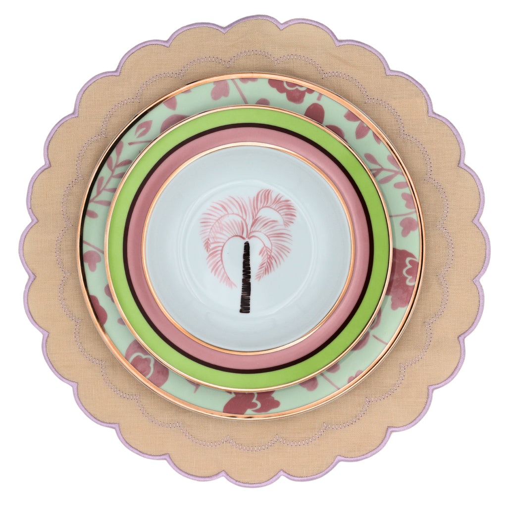 Pistachio & Lychee Leaf Dinner Plate - Set of 4 (+1 Bonus Plate)