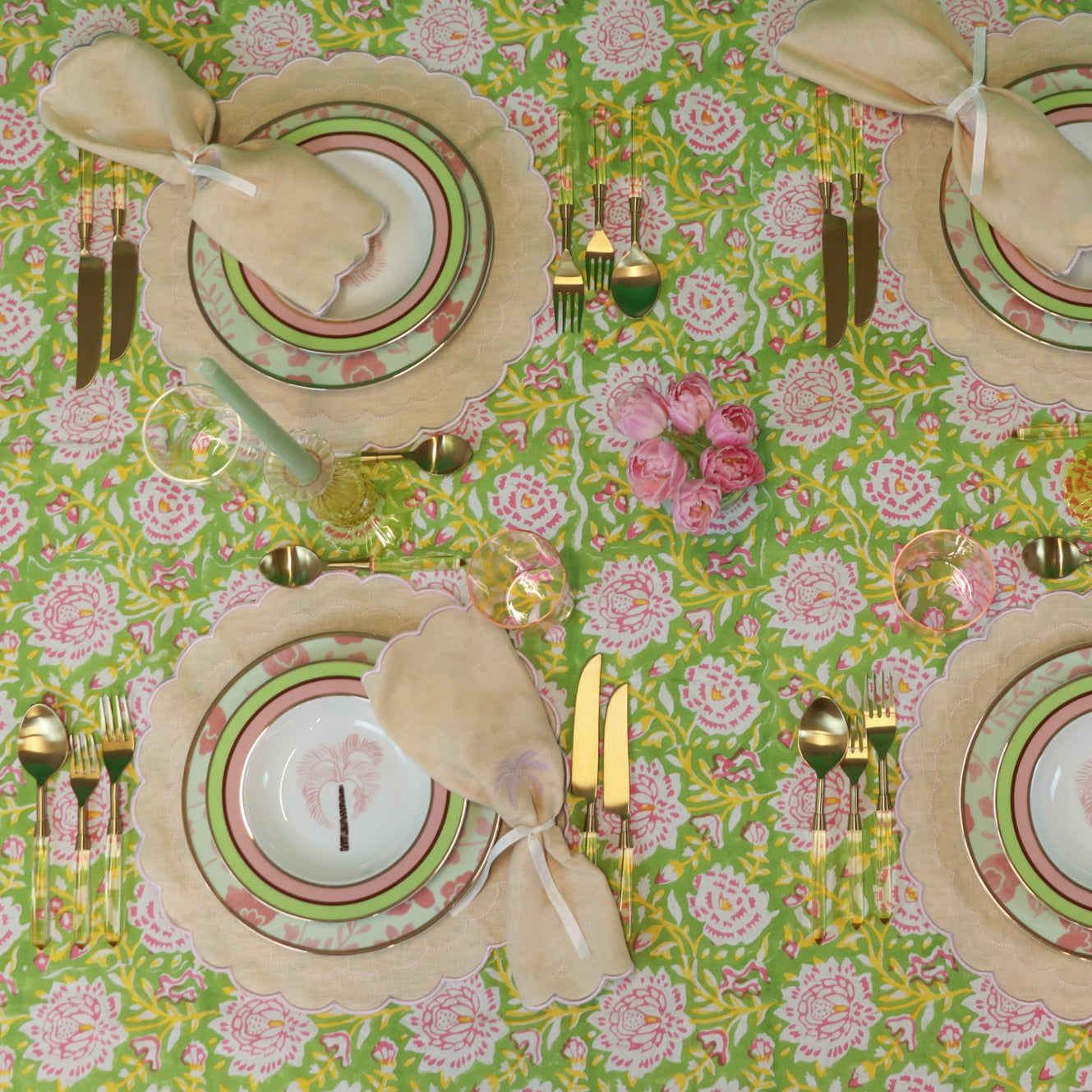 Pistachio & Lychee Palm Soup Bowl - Set of 4 (+1 Bonus Bowl)