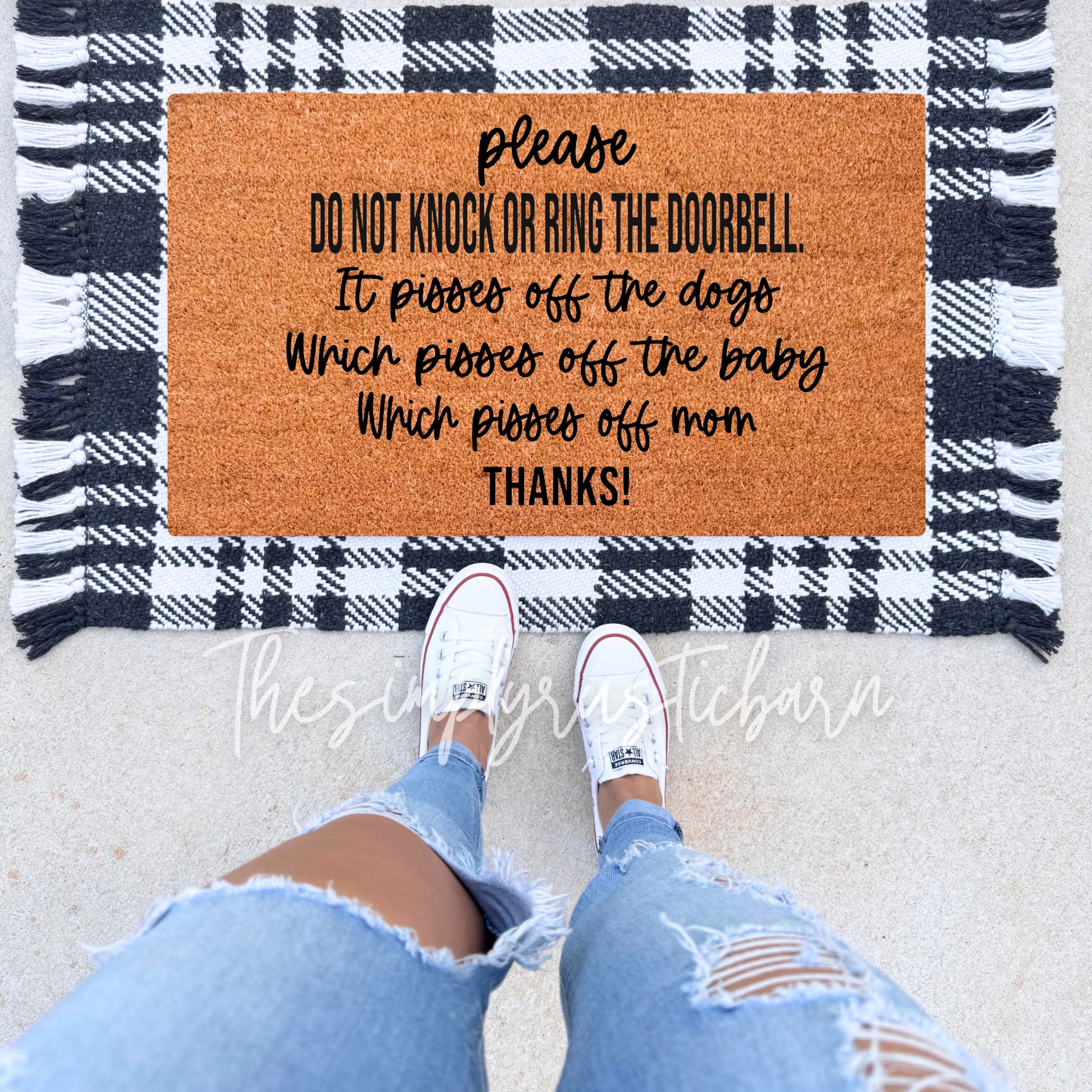 Please Do Not Knock Or Ring The Doorbell Doormat