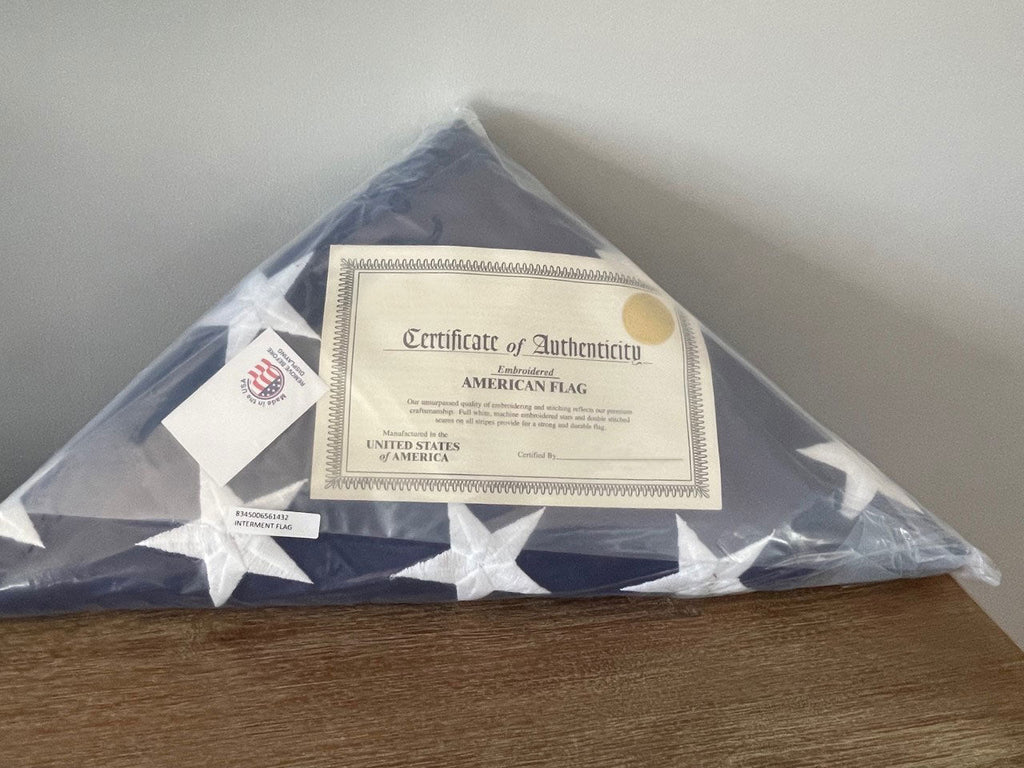Flags Connections - Pre-Folded American Flags - Fit 5' x 9.5' Casket Flag.