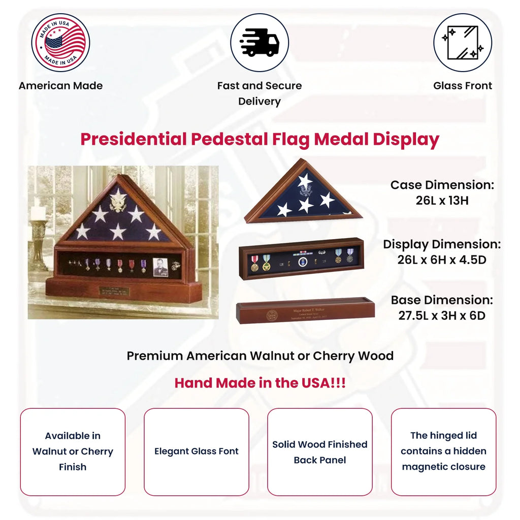 Flags Connections Presidential Pedestal Flag Medal Display