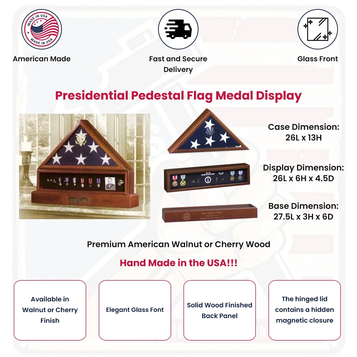 Flags Connections Presidential Pedestal Flag Medal Display