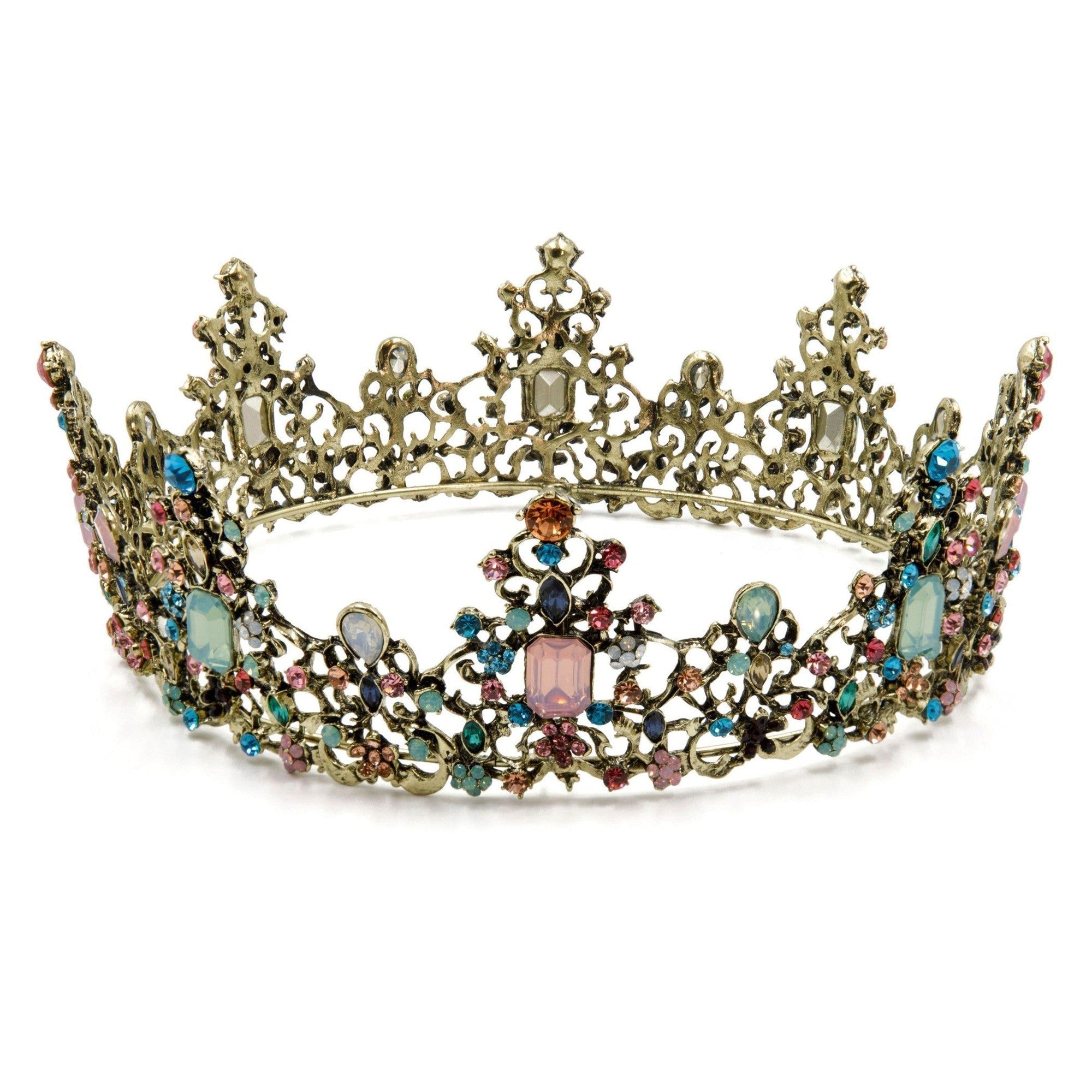 Princess of Pastels Luxe Tiara Crown | Royalty Crown Party or Bridal Hair Accessory
