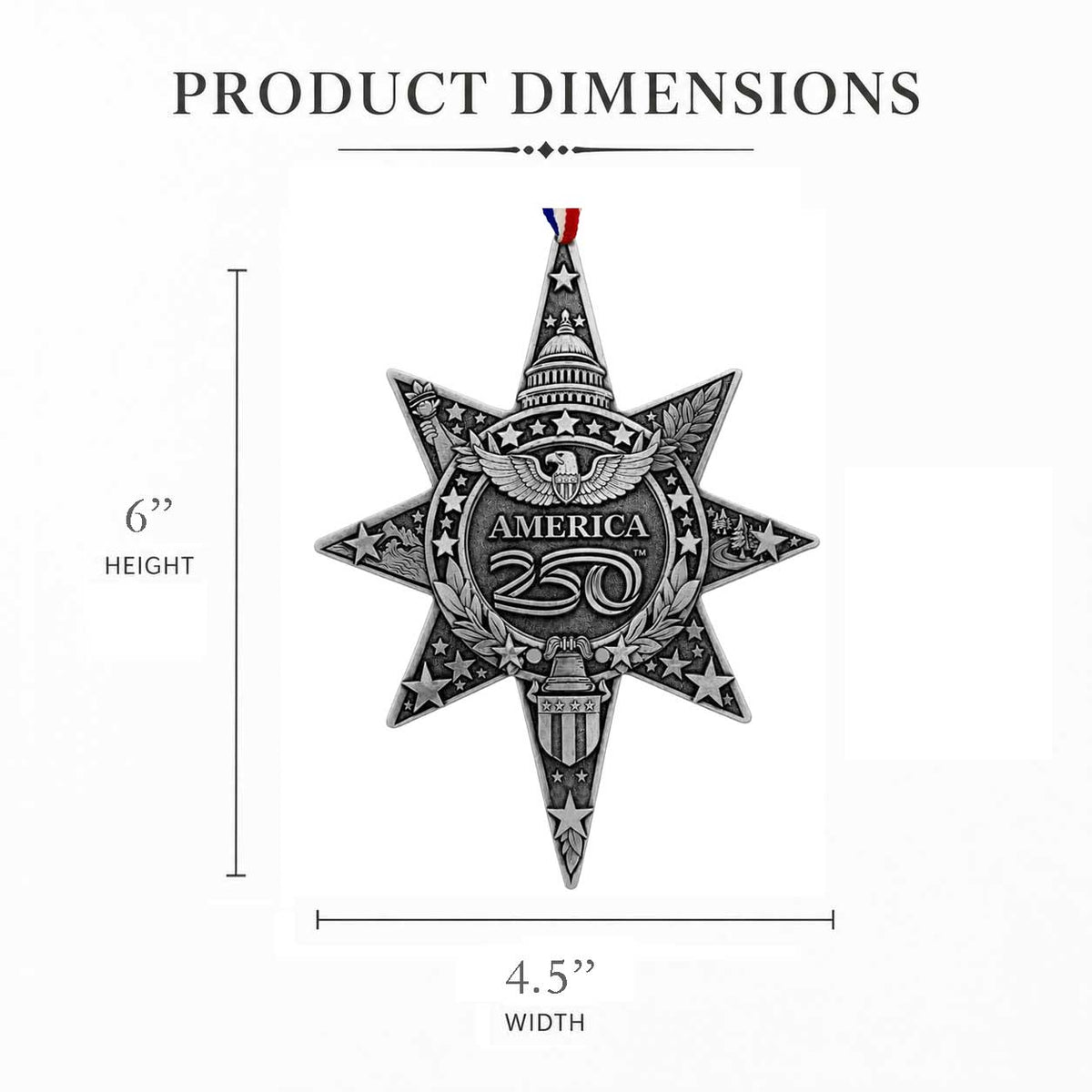 America250 Sea to Shining Sea Commemorative Star Ornament (Aluminum)