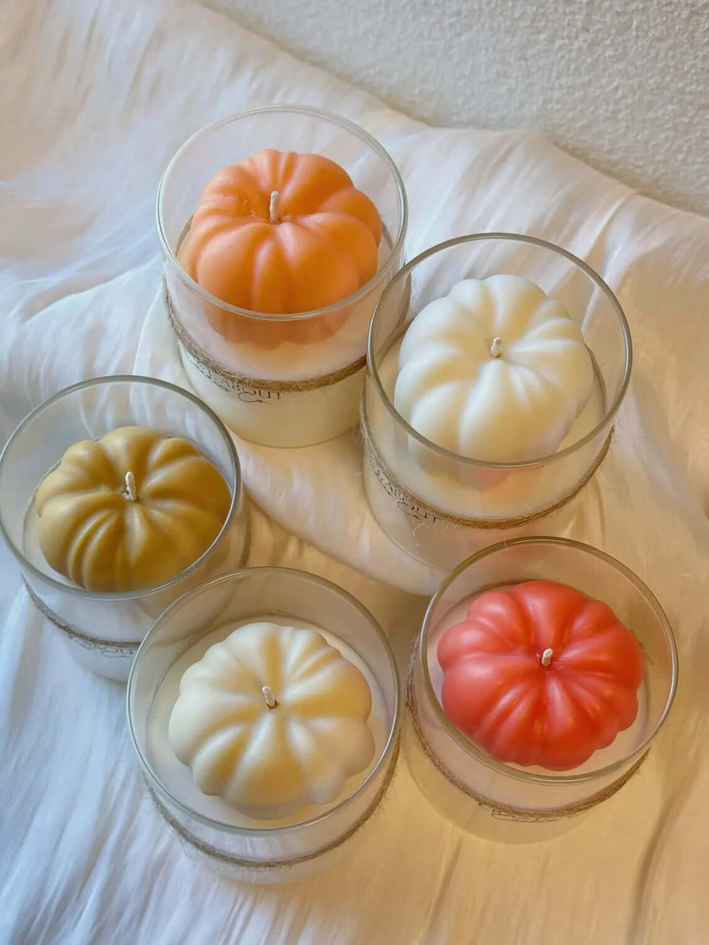 Handmade Pumpkin Candle in Glass Jar for Fall Decor and Seasonal Gifting