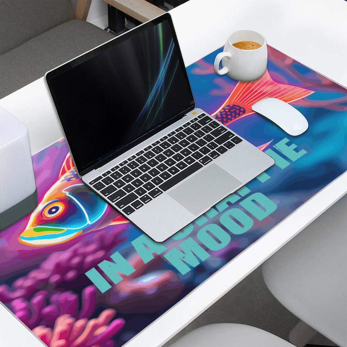 Neon Fish In a Crappie Mood 40" x 20" Mousepad Desk Mat
