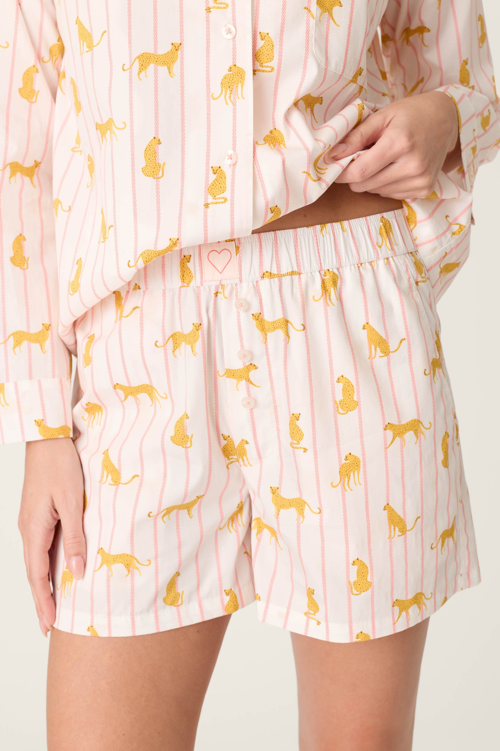 Afterparty Poplin Cheetah Charm Short PJ Set
