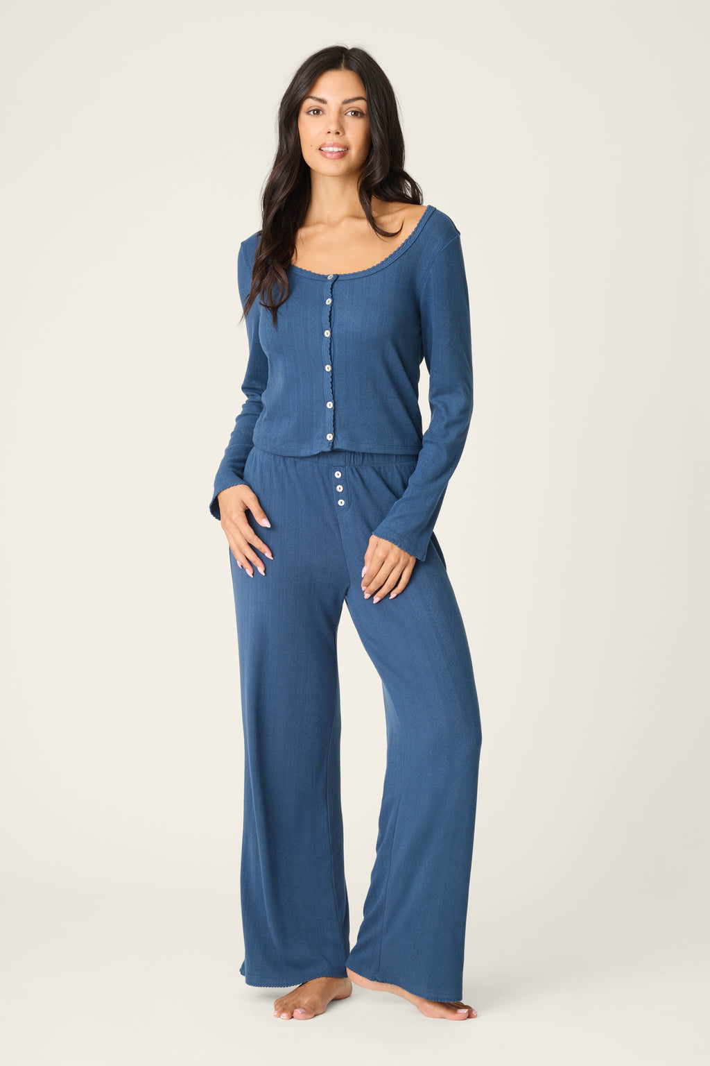Pointelle Essentials Deep Sea Cardigan