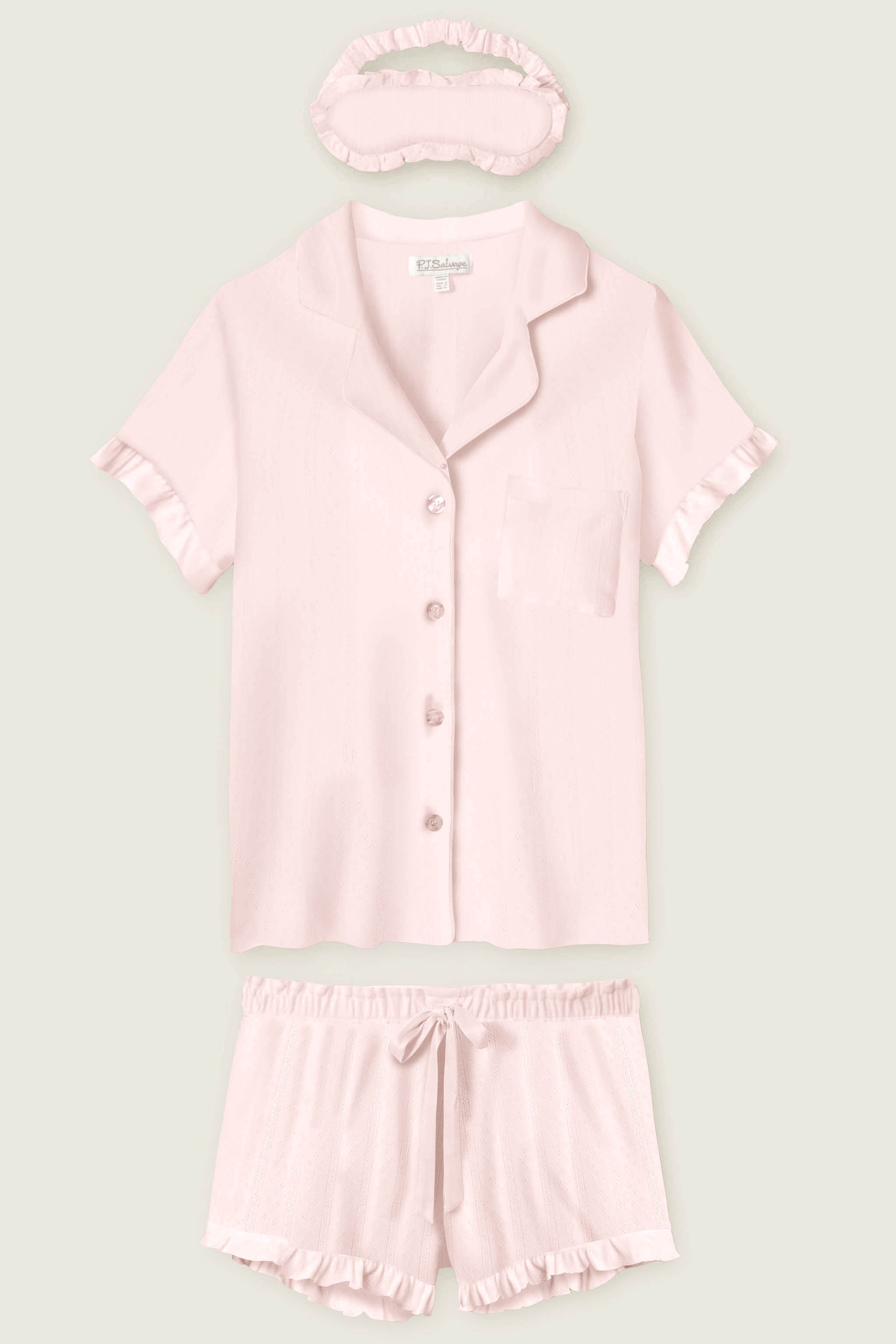 Pointelle Essentials Ballet Pink 3-Piece Shorts Set
