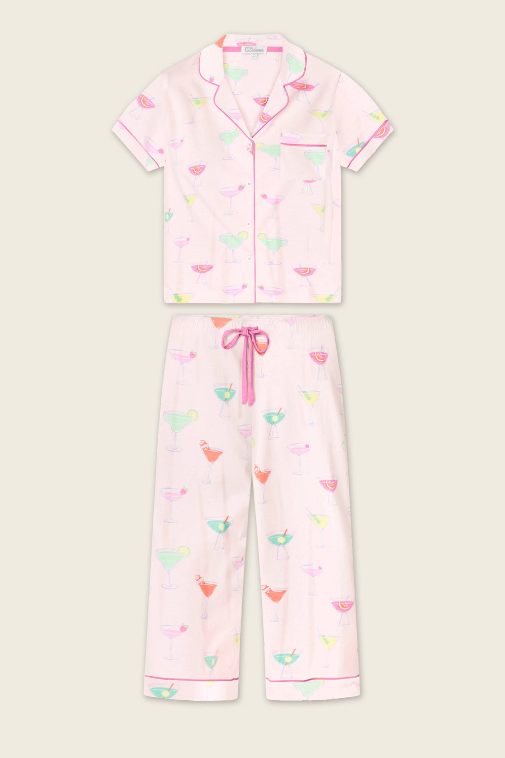 Whimsy Sip Happens Cropped PJ Set