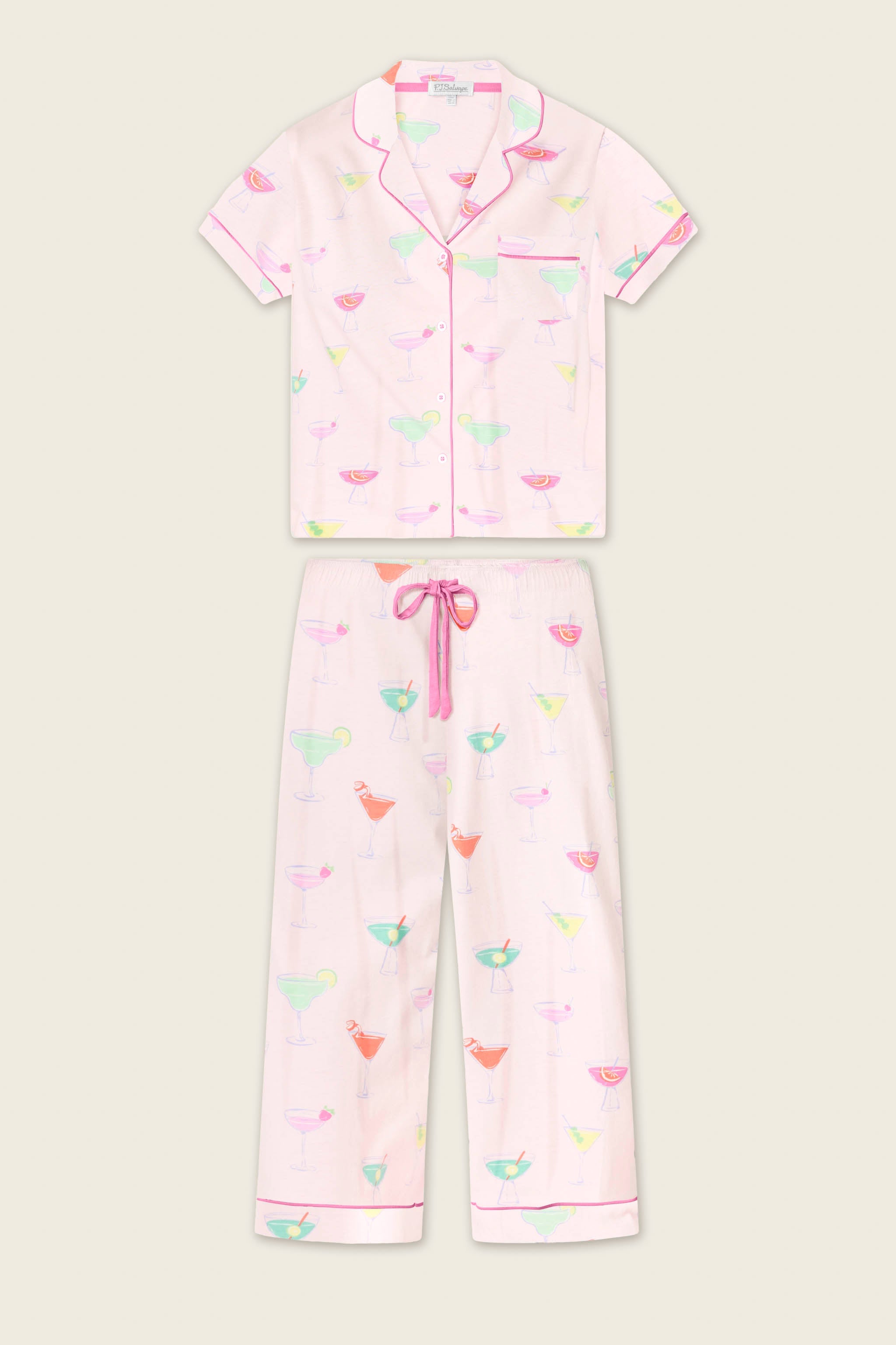 Whimsy Sip Happens Cropped PJ Set
