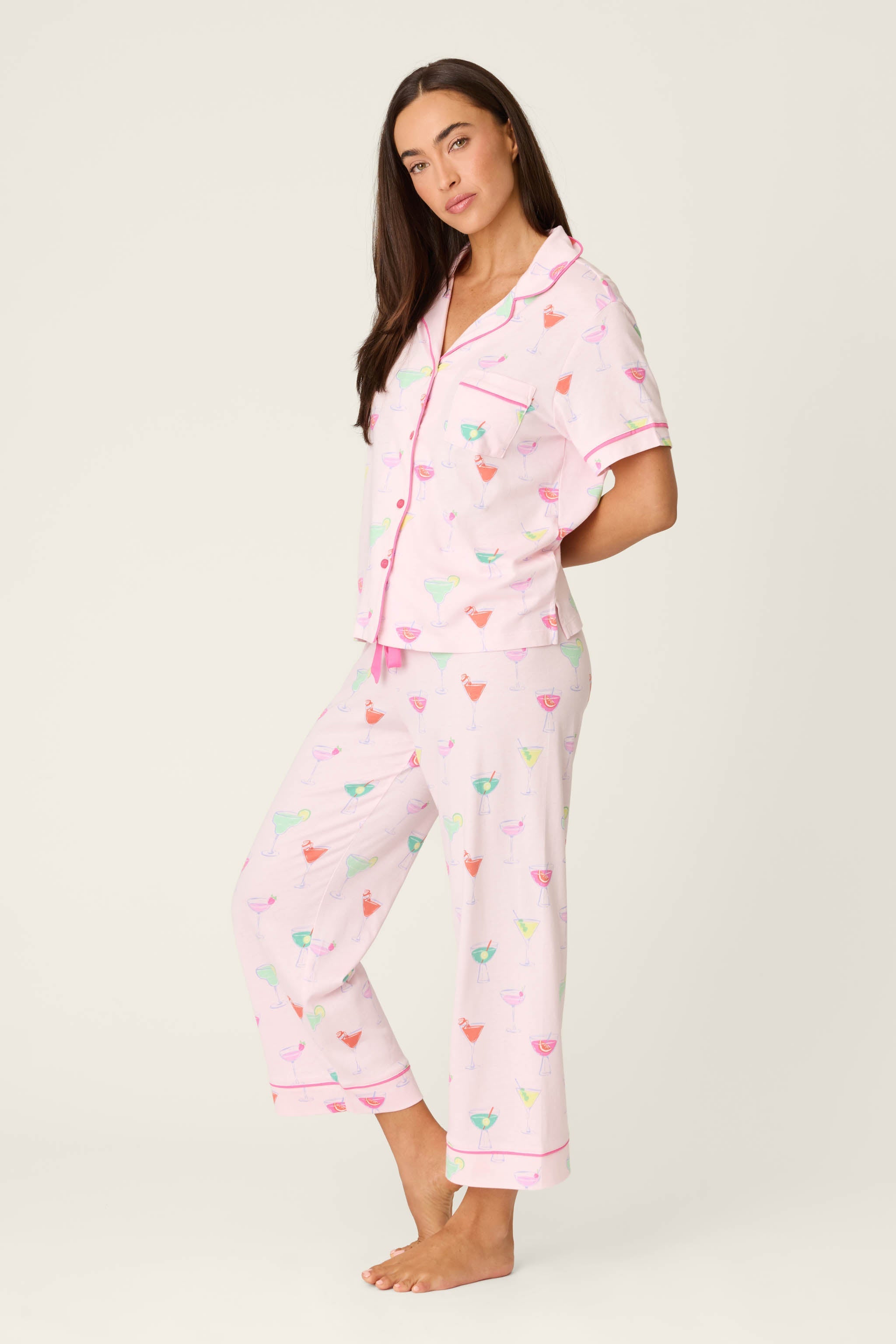 Whimsy Sip Happens Cropped PJ Set