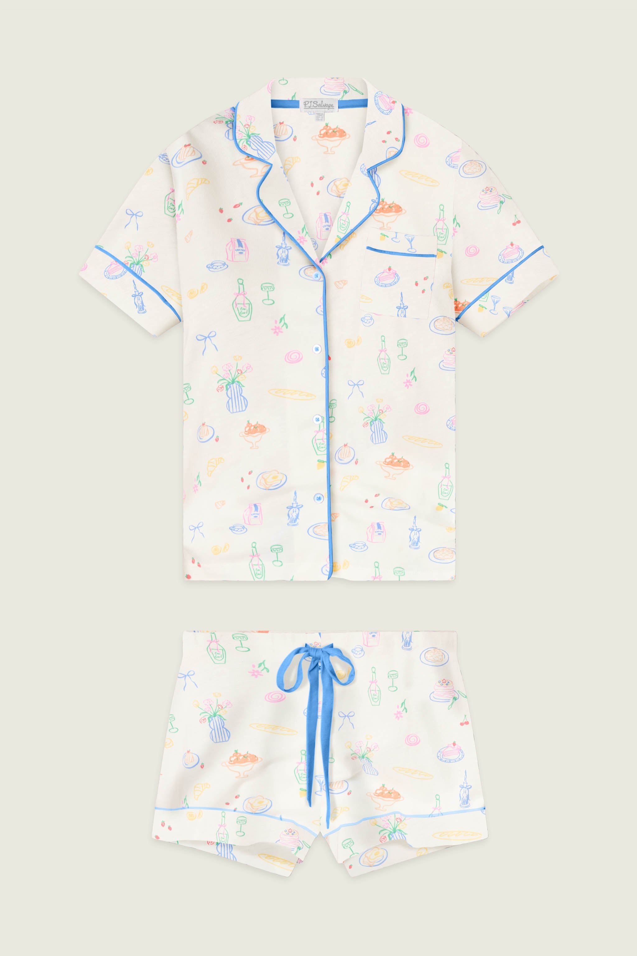 Whimsy Parisian Picnic Short PJ Set