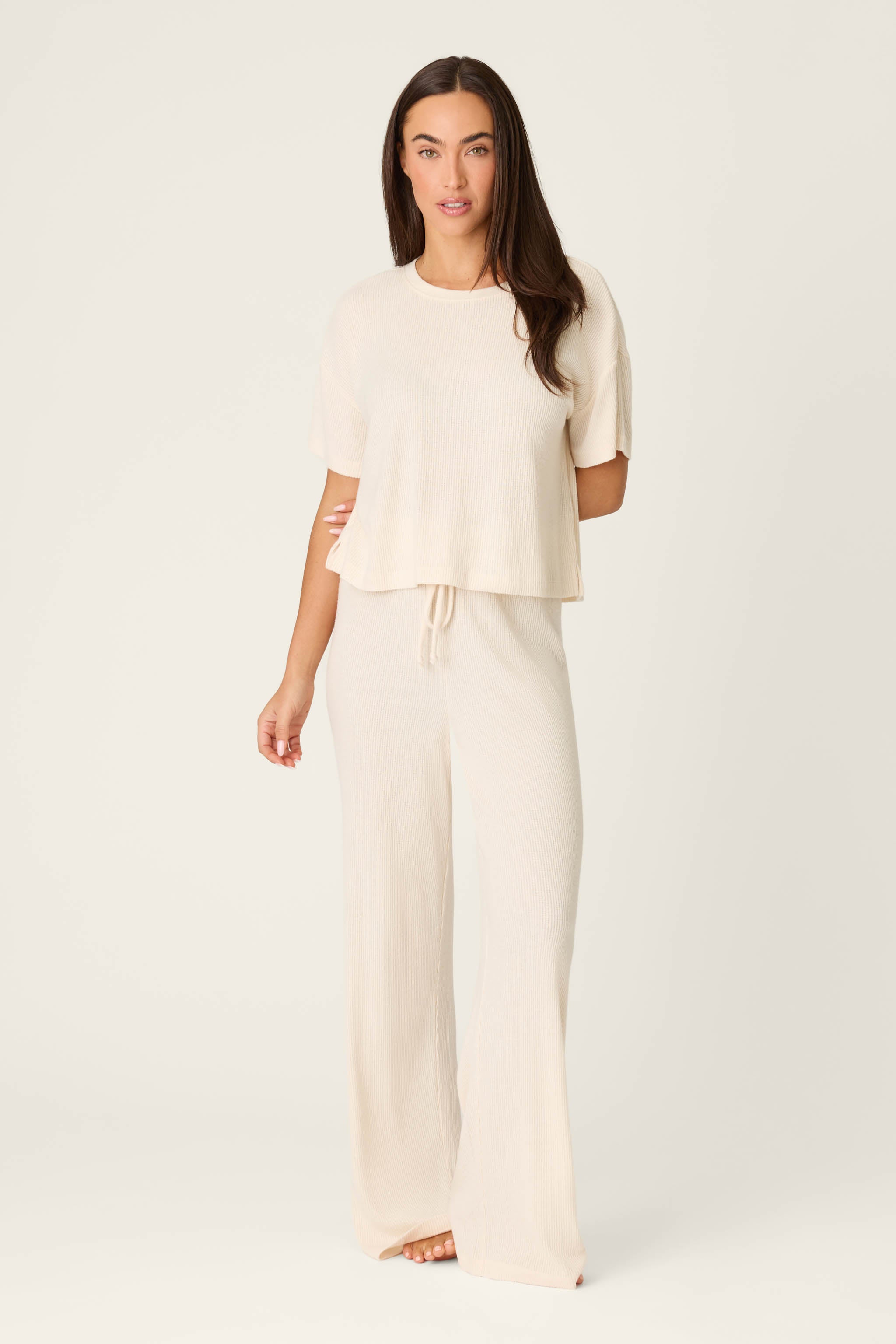 Textured Essentials Stone Short Sleeve Top