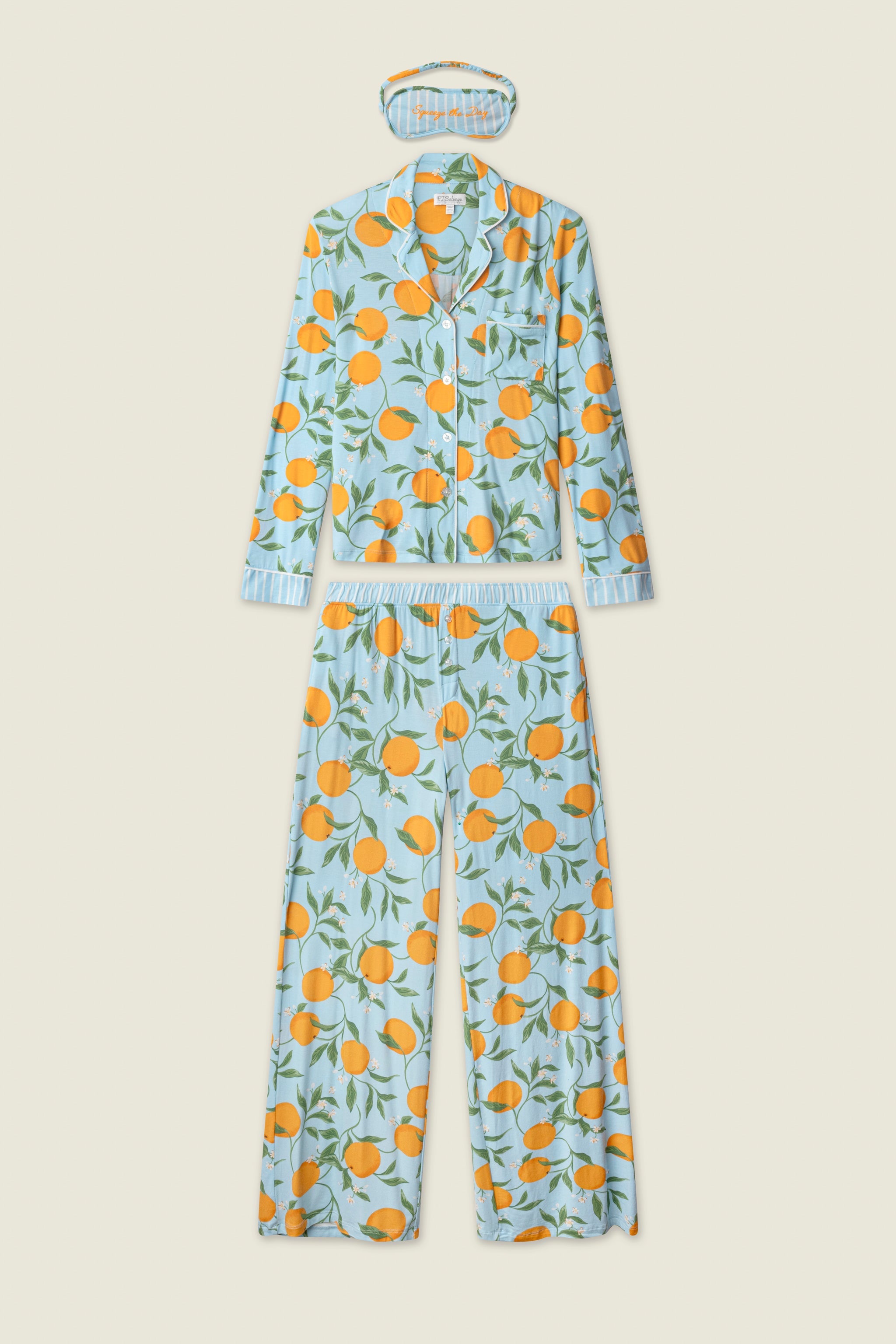 Citrus Dreams Morning Squeeze Long 3-Piece PJ Set