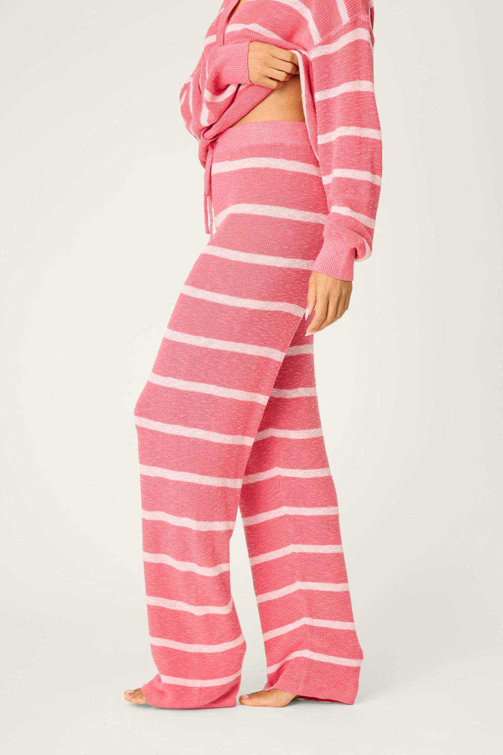 Cozy Up Cotton Berry Kiss Open Leg Pants