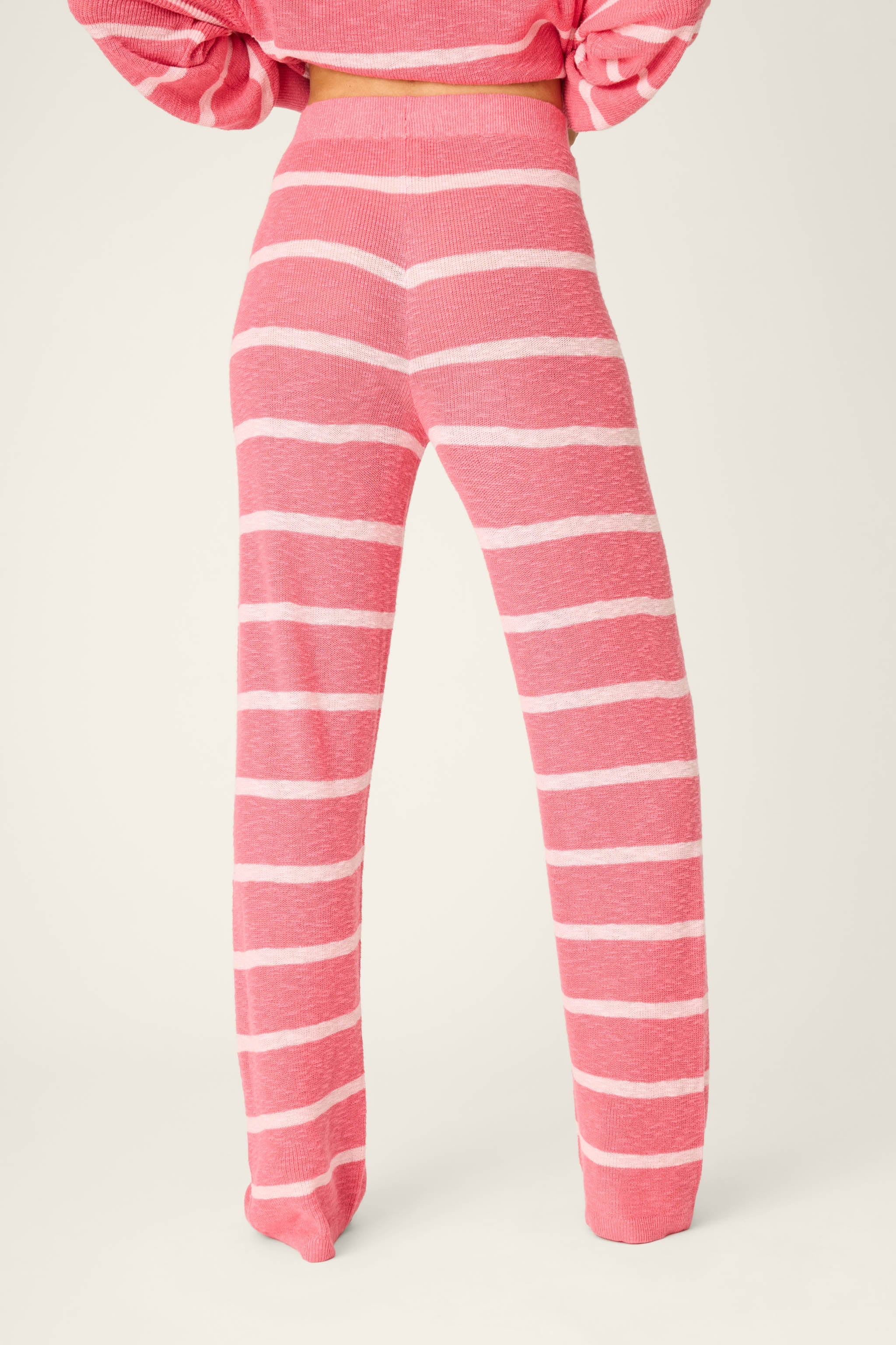 Cozy Up Cotton Berry Kiss Open Leg Pants