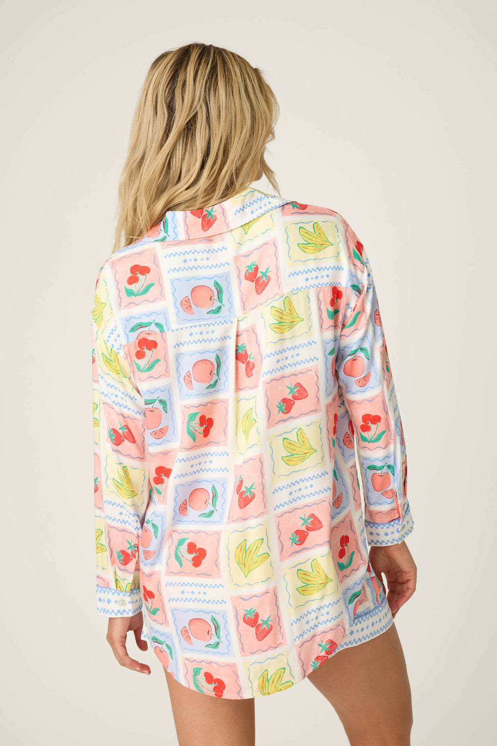 Frutta Fresca Summer Harvest Long Sleeve Button Up Top