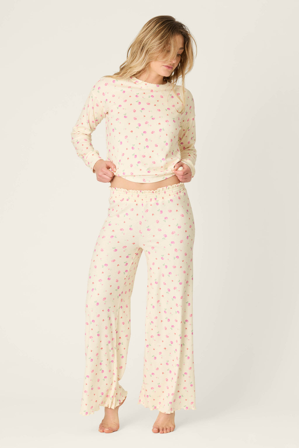 For the Mamas Butter Blooms Open Leg Pajama Pants